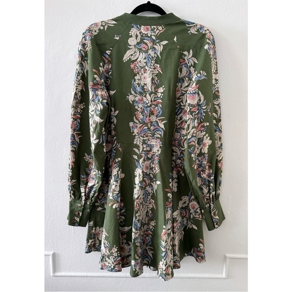 SÉZANE Caprice Dress in Olive Green Floral Border sz US 8 / FR 40 NWOT - Picture 6 of 13